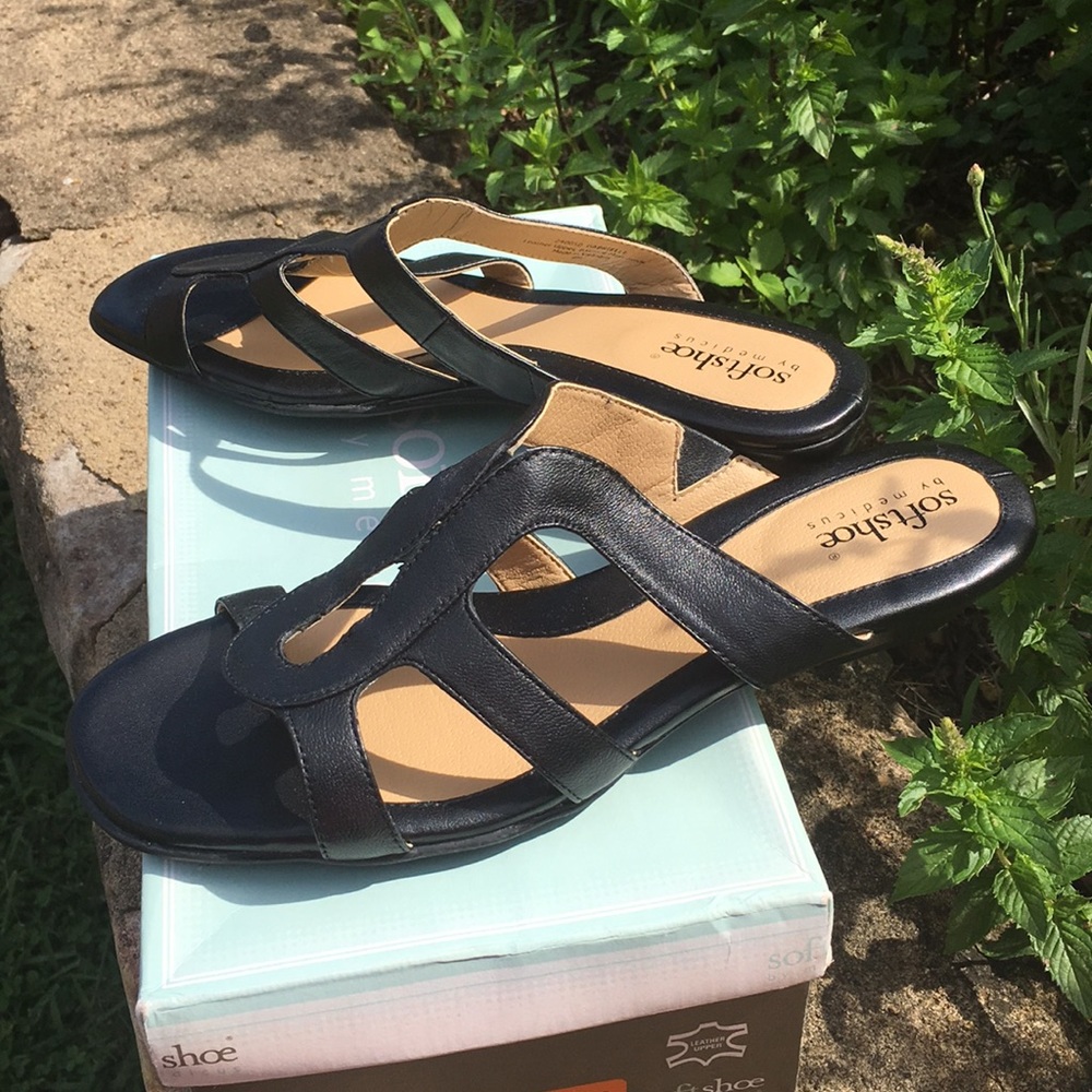 Black Leather Sandals